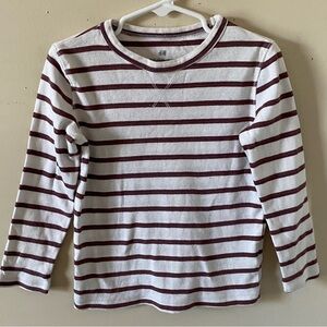 H&M Kids Long Sleeve Striped Tee - White and Brown